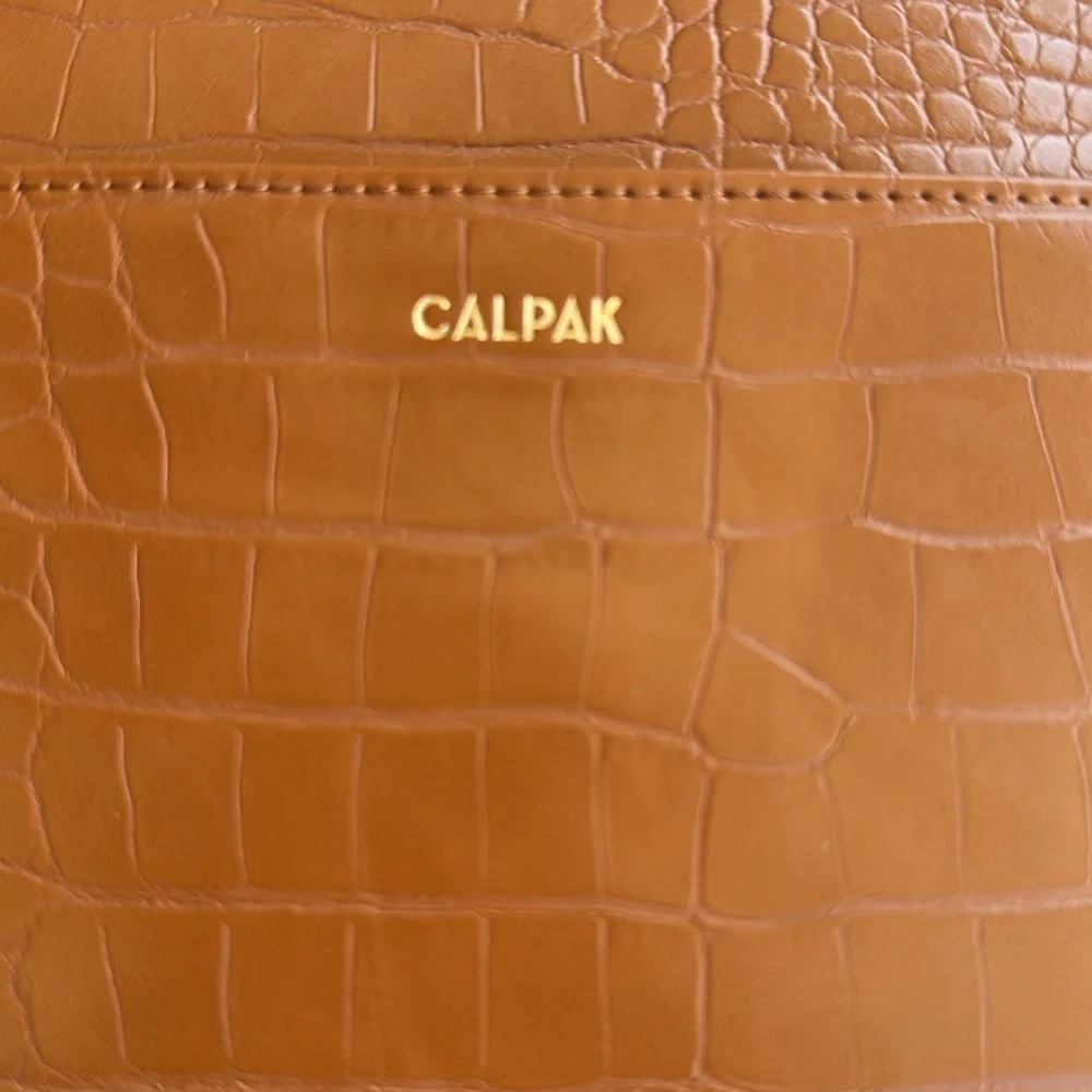 Calpak Croc-Embossed Crossbody Bag in Tan - Picture 12 of 12